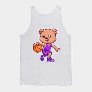 Basketball Bear Cute Cartoon Tank Top